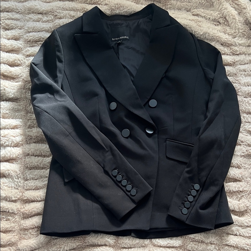 Banana Republic Classic Preppy Black Blazer Women's Size 10